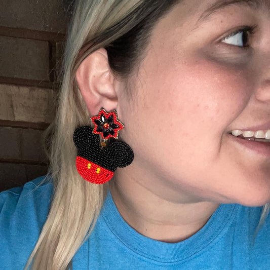 Mickey Head Bead Earrings