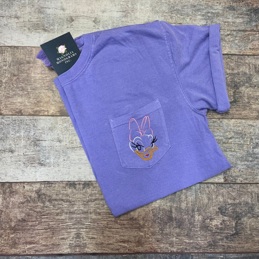 Daisy Duck Comfort Color Pocket T-shirt