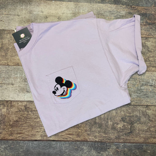 Mickey Multi Color Comfort Color Pocket T-shirt