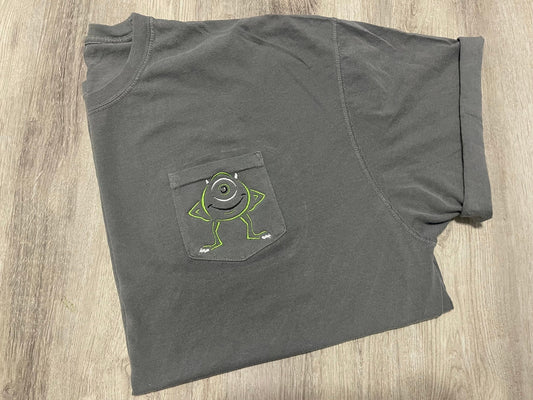 Mike Wazowski Paint Drip Comfort Color Pocket T-shirt