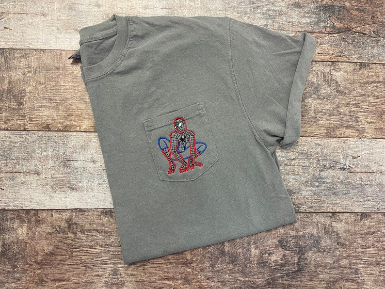 Spider Man Comfort Color Pocket T-shirt