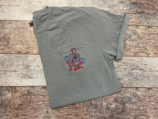 Spider Man Comfort Color Pocket T-shirt